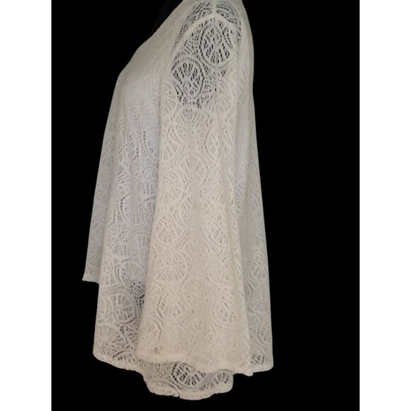 Slinky Brand Mèdium Boho Lace Floral Beach Casual Flared Sleeve Summer Blouse - Picture 3 of 6